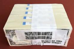 1000 $1 Notes Sealed Brick New One Dollar Bills 2017 10 $100 BEP Packs Trinaries