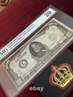 1000 Dollar Bill One Thousand Federal Reserve Note Sf Pmg 20