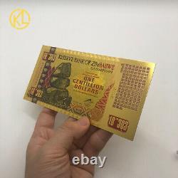 1000pcs One Centillion Dollars Gold Zimbabwe Banknote with Black wooden box