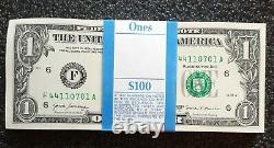 (100 Bills Pack) $1 One Dollar 2017a Atlanta District Uncirculated From Bep