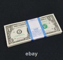 100 New One Dollar Bills J A Series $1 Bank Notes Kansas City Missouri Reserve