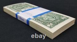 100 New Uncirculated 2017 A One Dollar Bills B B Series $100 Strap 66674401