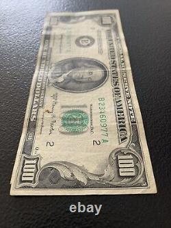 $100 ONE HUNDRED DOLLAR BILL Old Vintage 1950 E Series B District -Only 3 mil