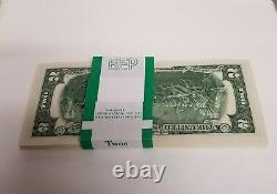 100 UNCIRCULATED $2 NOTES Year of 2017 Two Dollar BILLS (One Stack)
