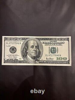 $100 bill (One Hundred Dollar Bill) Series 2001