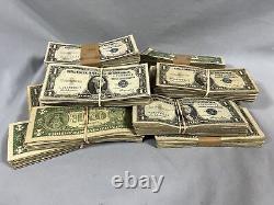 100 x 1935 $1 One Dollar Bill Well Circulated Silver Certificate Blue Seal Notes