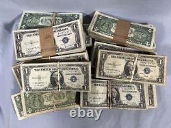 100 x 1935 $1 One Dollar Bill Well Circulated Silver Certificate Blue Seal Notes