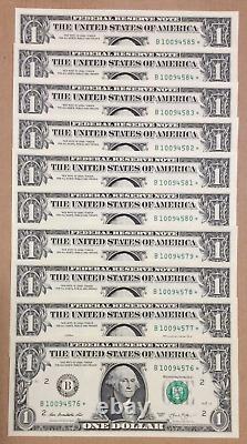 (10) 2013 B Uncirculated Sequential Star Notes Printing Error