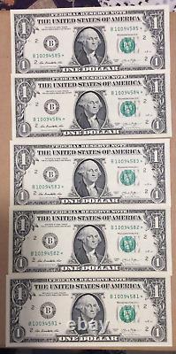 (10) 2013 B Uncirculated Sequential Star Notes Printing Error