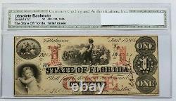 1864 $1 One Dollar The State Of Florida Tallahassee Obsolete Banknote