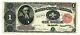 1891 $1 One Dollar Bill Red Seal Treasury Note Excellent Condition! Fr-351