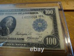 1914 US Federal Reserve Note One Hundred Dollars $100 Horse Blanket