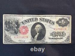 1917 Year Rare Us One Dollar Bill Washington D. C. Large Size