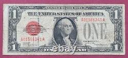 1928 One Dollar Bill $1 United States Red Seal Note Better Grade #34973