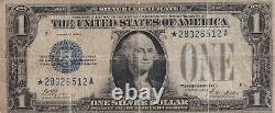 1928a Star Note Blue Seal Silver Certificate One Dollar Star Note In Fine Cond