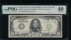 1934A $1000 One Thousand Dollar Bill, Chicago Fr-2212-Gm Mule PMG 40