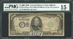 1934 $1000 One Thousand Dollar Atlanta FRN Note Fr#2211-Fdgsm Mule PMG F 15