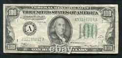 1934 $100 One Hundred Dollars Frn Federal Reserve Note Boston, Ma Very Fine