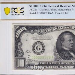 1934 One Thousand Dollars LGS Chicago FRN-Fr. 2211-G-PCGS 58 Choice AU, Details