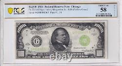 1934 One Thousand Dollars LGS Chicago FRN-Fr. 2211-G-PCGS 58 Choice AU, Details