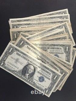 1935 & 1957 One Dollar Bills Clean Circulated Silver Certificate Note Lot of 50