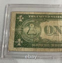 1935 SILVER CERTIFICATE ONE DOLLAR BILL BLUE SEAL RED S Note