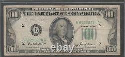 1950 B (B) $100 One Hundred Dollar Bill Federal Reserve Note New York Vintage