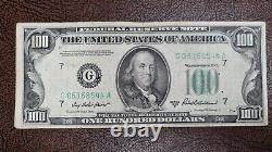 1950 B One Hundred Dollar Bill $100 Federal Reserve Note Circulated #53805