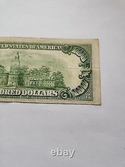 1950-B Series $100 Bill One Hundred Dollar Bill Miscut Error Vintage Currency