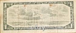 1954 Canada One Dollar Bill -ERROR- Ink Smear Serial Numbers