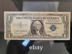 1957 B Silver STAR NOTE One Dollar Blue Seal Star Note Silver Certificate