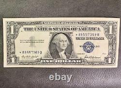 1957 STAR NOTE One Dollar Blue Seal Note Silver Certificate Old US Bill $1 Money