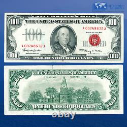 1966 $100 One Hundred Dollars Legal Tender Note Red Seal, VF #48632