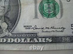 1969 $100 One Hundred Dollar Bill Federal Reserve Vintage RICHMOND Kennedy