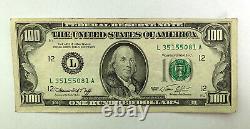 1974 $100 bill San Francisco L one hundred dollar Federal Reserve Note