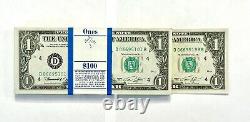 1974 $1 Bill Rare Cleveland Notes 100bep Consecutive Uncirculated Gems