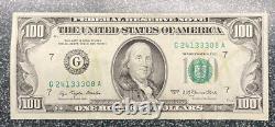 1977 (G) $100 One Hundred Dollar Bill Federal Reserve Note Chicago Vintage Old