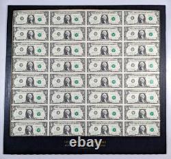 1981 Uncirculated Uncut Sheet 32 One Dollar Bills In BEP Holder Richmond E