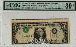 1985 $1 One Dollar Federal Reserve Error Note PMG VF30 EPQ Inverted Overprint