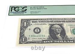 1985 $1 One Dollar Federal Reserve Note Binary Radar Fancy Serial PCGS 64PPQ