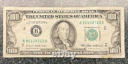 1985 (B) $100 One Hundred Dollar Bill Federal Reserve Note New York Vintage Old