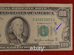 1985 (E) $100 One Hundred Dollar Bill Federal Reserve Note Richmond Currency