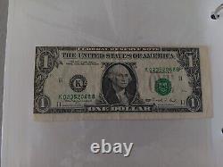1988 Misaligned One Dollar Federal Reserve Note