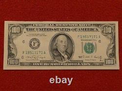 1990 $100 One Hundred Dollar Bill Fancy Serial Number Bank Note (95.9%)
