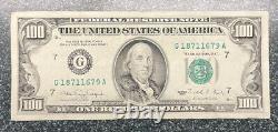 1990 (G) $100 One Hundred Dollar Bill Federal Reserve Note Chicago Vintage Money
