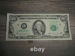 1990 (L) $100 One Hundred Dollar Bill San Francisco Federal Reserve Note