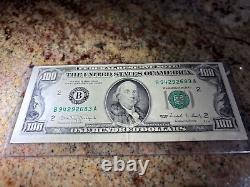 1990 US One Hundred Dollar Bill $100 Error Cut