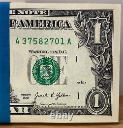 $1.00 Dollar Bills 3 BEP Straps 2021 A-A D-A 2017A I-A Blocks Sequential 1s Runs