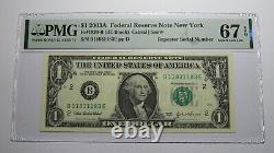 $1 2003 Repeater Serial Number Federal Reserve Currency Bank Note Bill PMG UNC67