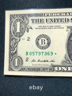 (1) 2013 B (one Dollar) Duplicate Star Note Uncirculated B05797369